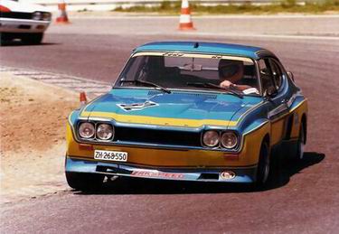 Hansruedi damals im Ford Capri RS2600 1973 vor Max mit seinem RS2600 von 1970